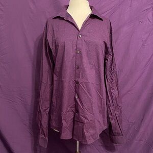 Kenneth Cole Men's Purple Patterned Casual Shirt. Size L.